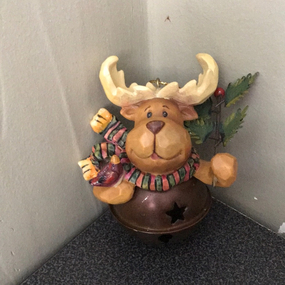 Vintage Christmas Bells, Moose Hanging Tree Ornament